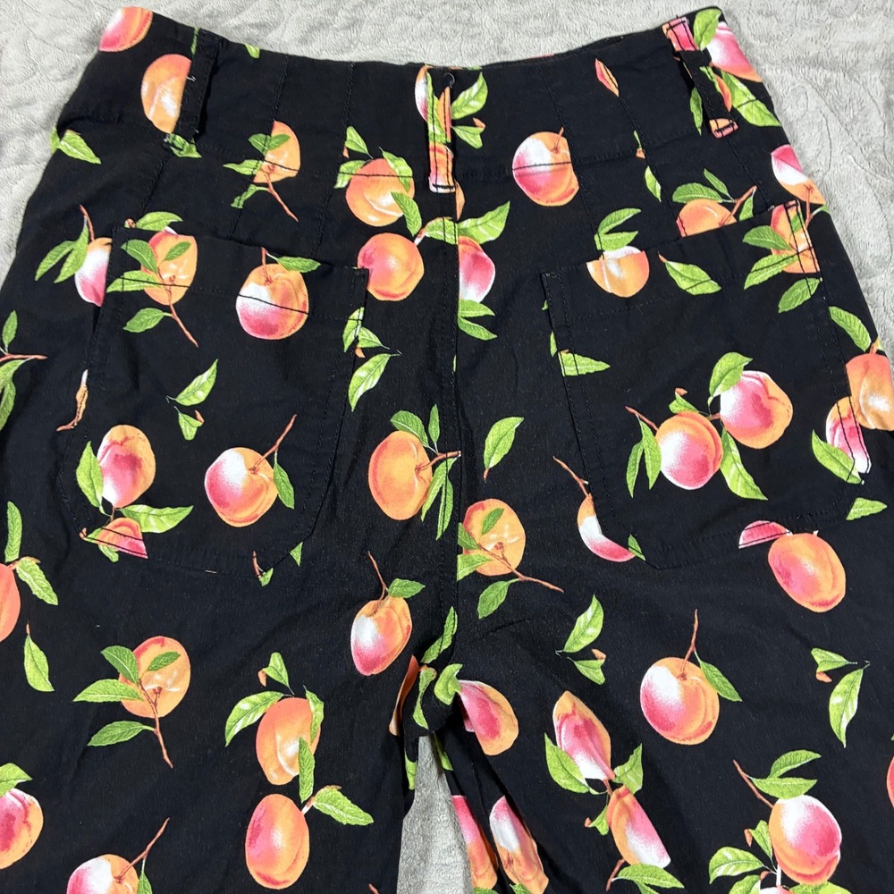 Anthropologie Maeve The Colette Peach Print Wide Leg Pants Size 26 Fruit - Picture 6 of 9